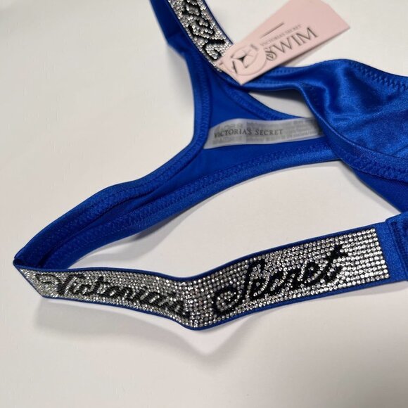 Victoria Secret 34A S Bombshell Push Up Bikini Top Set Thong LOGO Shine Strap - Picture 9 of 10